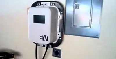Electric car charger installation with wall-mounted EV charging station in Columbia, SC