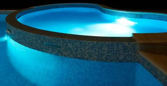 pool light installation and repair services highlighting illuminated pool interior lighting in Columbia, SC