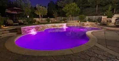 pool light installation and repair services illuminating a residential swimming pool in Columbia, SC