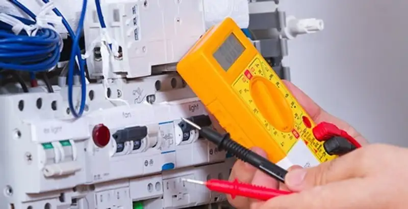 Residential electrician testing home electrical panel for safety and performance in Columbia, SC