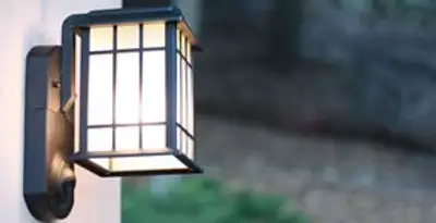 security light installation services with professionally mounted exterior wall light in Columbia, SC