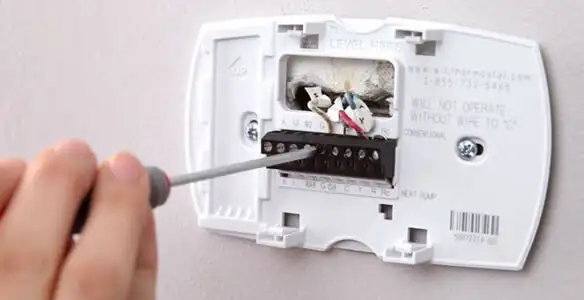 Thermostat installation service with proper wiring and secure wall mounting in Columbia, SC